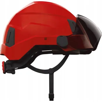 Pracovní přilba OCHRANNÁ PŘILBA ATRA 40 s hledím S42 ČERVENÁ