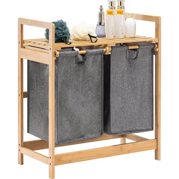 Volně stojící koš na prádlo YOUDENOVA 60 l béžový, šedý