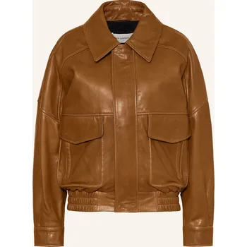 Dámský blejzr Nour Hammour Dámská Kožená Bunda Runa, hnědá, 40