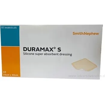 DURAMAX S silikonový superabsorpční obvaz (krytí), 20x40 cm, 1x10 ks
