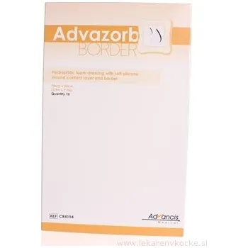 Krytí na ránu Advazorb Border krytí na rány samopřilnavé atraumatické10x20 cm 10 ks