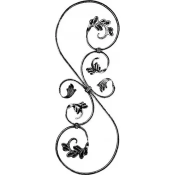 Zábradlí kovářský ornament 626/P - 800 x 300 mm, profil 16 x 8 mm, pravý