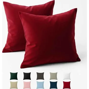 Prostěradlo Povlak na polštář 40x40 cm, bavlněný perkál (sada 2 ks) - Burgundsko - Hustě tkaný s 57 nitěmi/cm²