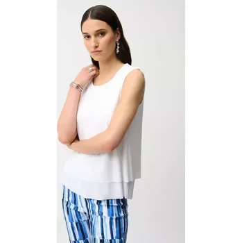 Dámské tričko JOSEPH RIBKOFF dámský top bílý s vrstveným efektem bez rukávů