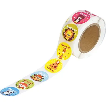 samolepka DP Craft Motivační samolepky v roli, zvířátka 2,5cm 500ks