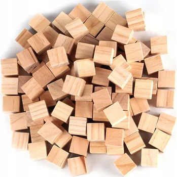 Dřevěná hračka HOLZ 55 Dřevěných Kostek 30mm Pro Rukodělné Aktivity Přírodní Čtverce DIY