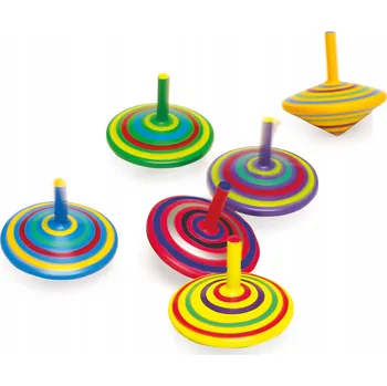 Dřevěná hračka Small foot Mini 6 Barevná dřevěná káča Káča 6 cm