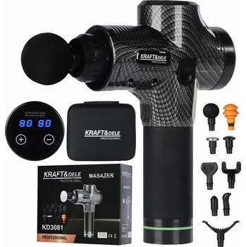 Masážní přístroj MASÁŽNÍ PISTOLE NA ZÁDA, TĚLO A CHODIDLA MASÁŽNÍ PŘÍSTROJ 125W 9 NÁSTAVCŮ