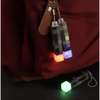 Svítící klíčenka - MINECRAFT POCHODEŇ - USB DOBÍJENÍ - 7 barev (Značka: MPF)