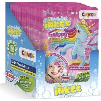 Dětská pleťová maska INKEE GALUPY JEDNOROŽEC 20 kusů | 20x zkrášlující pleťová maska s vůní