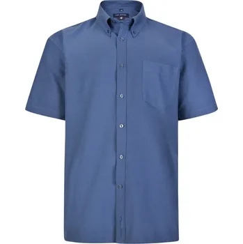 Pánská košile KAM košile pánská KBS 663A krátký rukáv nadměrná velikost tmavě modrá 8XL