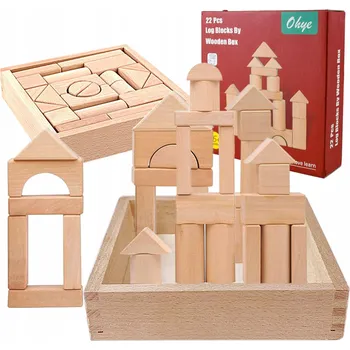 ostatní stavebnice QIMEYU Dřevěné Vzdělávací Stavebnice Sada pro Děti 3-6 Let