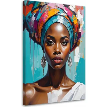 Obraz Obraz na plátně, Barevný portrét ženy v africkém stylu 30x45