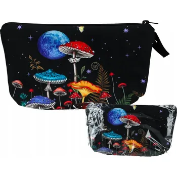 Kosmetická taška DÁMSKÁ KOSMETICKÁ TAŠKA HOUBY ORGANIZÉR NA KOSMETIKU KUFŘÍK CESTOVNÍ DÁREK