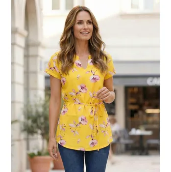 Dámské tričko Dámská halenka KIXMI LALLY ŽLUTÁ M