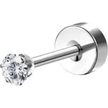 Piercing Piercing náušnice diamant střední velikost 0,8 mm x 6 mm x 10 mm z chirurgické nerezové oceli 1 ks pro citlivé uši