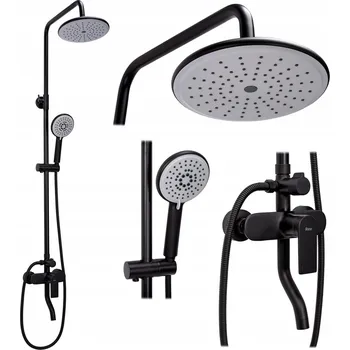 Sprchový set Sprchová souprava Rea VERSO s výtokem do vany - černá