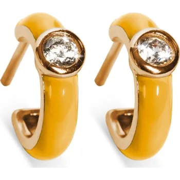 Náušnice Oliver Weber Pozlacené kruhy se žlutým smaltem Apricus 62259G YEL + 2 měsíce na vrácení zboží