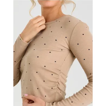 Dámská halenka Sinsay - Viskózová halenka s puntíky - béžová - 037HA-80X - 037HA-80X-XXL