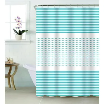 Sprchový závěs DURAMAT Koupelnový závěs dekor HWN11151-2 180 x 200 cm, vinyl, modrý pruh