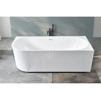 Vana Erga Marina, rohová volně stojící vana 150x75 cm + odtoková zátka, pravá, bílá lesklá, ERG-MARINA-150075R-WH-WH