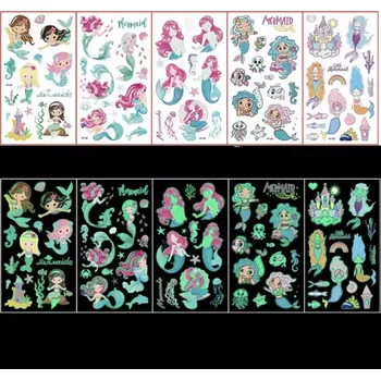 Odstranitelné tetování Dětské dočasné tetování - MOŘSKÉ PANNY - SVÍTÍCÍ VE TMĚ (Značka: TAKARA TOMY)