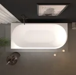 Erga Zara, rohová volně stojící vana 140x72 cm + odtoková zátka, levá, bílá lesklá, ERG-ZARA-140072L-WH-WH