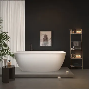 Vana Erga Vienna, volně stojící vana 170x80 cm + odtoková zátka, bílá lesklá, ERG-VIENNA-170080-WH-WH