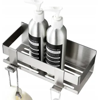 KOUPELNOVÁ POLICE DO SPRCHY, STOJAN Z NEREZOVÉ OCELI, BEZ VRTÁNÍ