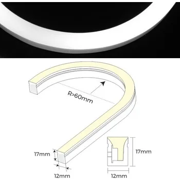 LED páska LED NEON 6500K bílý 24V / 8W Silikon IP67 DE1217