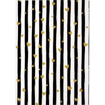 Poznámková kniha A6 - motiv proužků a srdíček, 80 listů - linkovaný papír