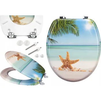 WC sedátko WC Sedátko s pomalým sklápěním Univerzální Pláž pro KOŁO ROCA CERSANIT