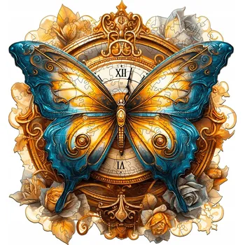 Puzzle CHARMIBLE pro dospělé, 270 dílků, motýlí hodiny Puzzle