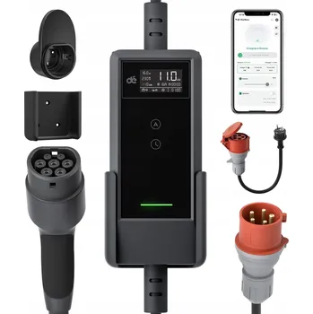 Nabíjecí stanice pro elektromobil Nabíječka do auta Typ 2 11kW Přenosný Wallbox pro elektromobily EV, 6m kabel, Wi-Fi