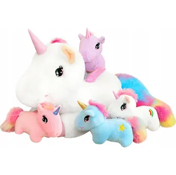 plyšák SQEQE Plyšoví Jednorožci se 4 Malými Jednorožci pro Děti - Dárek
