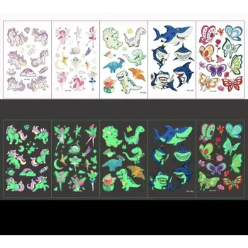 Odstranitelné tetování Dětské dočasné tetování - MIX - SVÍTÍCÍ VE TMĚ (Značka: TAKARA TOMY)