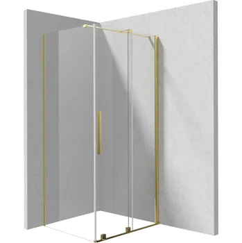 Deante Obdélníkový sprchový kout Prizma 120x80 cm - KPNZP12S08, zlatá lesk - bez vaničky