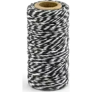 Dárková taška Dekorační provázek černo-bílý 50 m