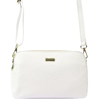 Kabelka Dámská kožená crossbody kabelka MiaMore 01-046 bílá