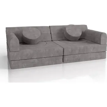 Jídelní židlička Modulární dětská pohovka s manšestrovým potahem, šedá