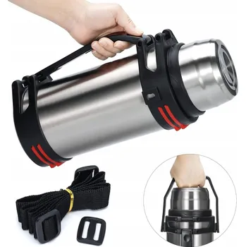 Termoska DOMÁCÍ PŘENOSNÁ TERMOSKA S POPRUHEM OCEL 304 BEZ BPA PRO SPORT
