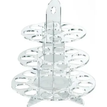 Plexisklový stojan na makronky 3 patra Průměr 24 cm H 28 cm AG07701P