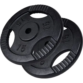 Gorilla Sports Sada litinových zátěžových kotoučů, 2 x 15 kg