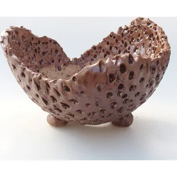 Květináč Keramická Skořápka 12,5 x 12,5 x 9 cm hnědá