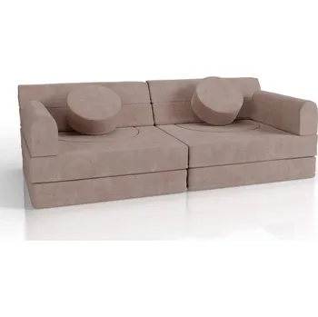 Jídelní židlička Modulární dětská pohovka s manšestrovým potahem, růžová