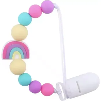 klip na dudlíky Silikonový klip na dudlík - DUHA (Značka: BITE BITES)