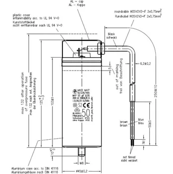 Kondenzátor Hydra MKB MKP 50/321II/1695 kondenzátor motorový 50uF