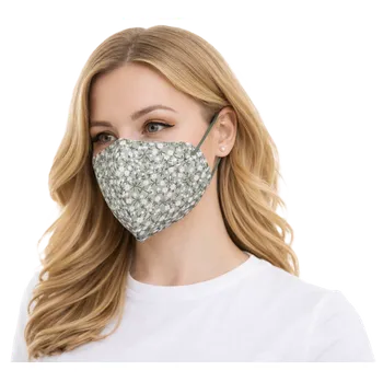 respirátor Balerina zdravotnický Český nano respirátor FFP2 - Grey flowers