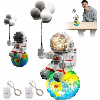ostatní stavebnice 1368 ELE LED STAVEBNICE ASTRONAUT ZEMĚ Z KOSTEK MODEL PUZLE 3D DÁREK