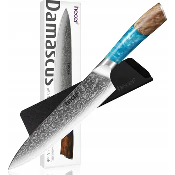 Kuchyňský nůž HECEF Nůž Šéfkuchaře Damaškový 67 Vrstev Ergonomická Rukojeť 20CM